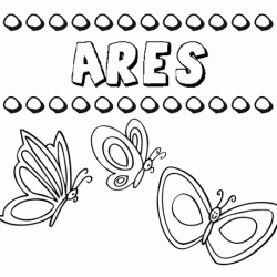 Ares: dibujos de los nombres para colorear, pintar e imprimir