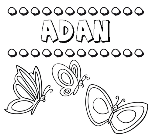 Adán: dibujos de los nombres para colorear, pintar e imprimir