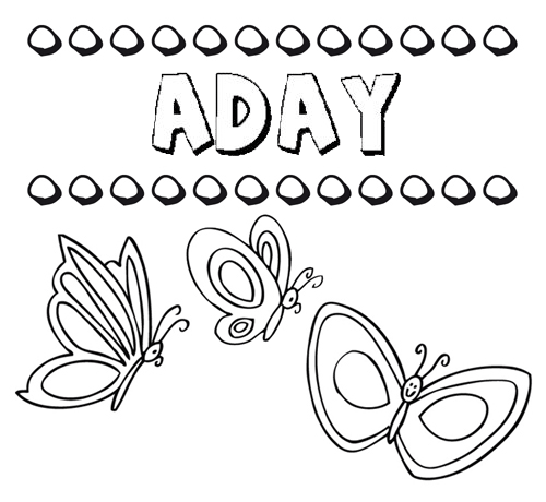 Aday: dibujos de los nombres para colorear, pintar e imprimir