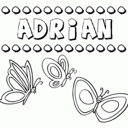 Adrián: dibujos de los nombres para colorear, pintar e imprimir
