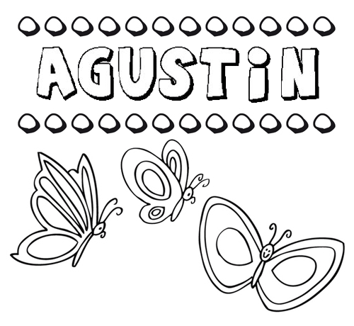 Agustín: dibujos de los nombres para colorear, pintar e imprimir