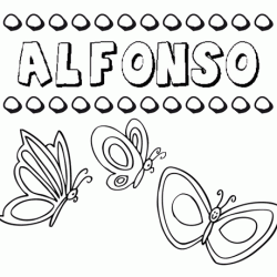 Alfonso: dibujos de los nombres para colorear, pintar e imprimir