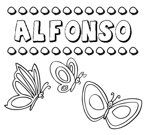 Alfonso: dibujos de los nombres para colorear, pintar e imprimir