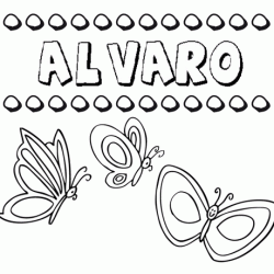 Álvaro: dibujos de los nombres para colorear, pintar e imprimir