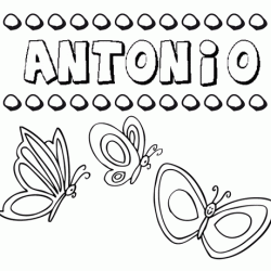 Antonio: dibujos de los nombres para colorear, pintar e imprimir