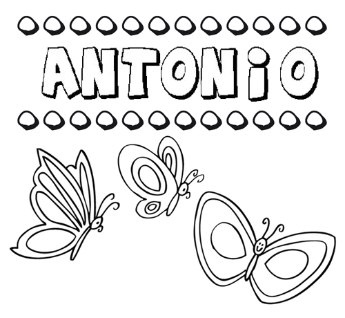 Antonio: dibujos de los nombres para colorear, pintar e imprimir