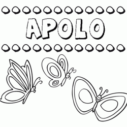 Apolo: dibujos de los nombres para colorear, pintar e imprimir