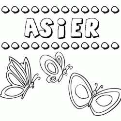 Asier: dibujos de los nombres para colorear, pintar e imprimir