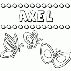 Áxel: dibujos de los nombres para colorear, pintar e imprimir