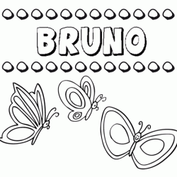 Bruno: dibujos de los nombres para colorear, pintar e imprimir