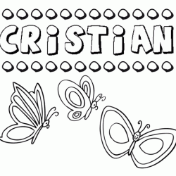 Cristián: dibujos de los nombres para colorear, pintar e imprimir