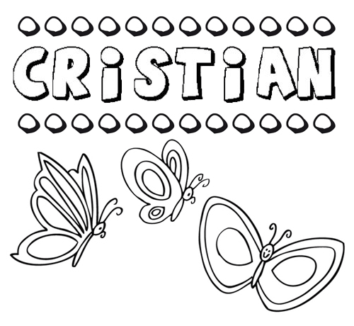 Cristián: dibujos de los nombres para colorear, pintar e imprimir