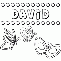 David: dibujos de los nombres para colorear, pintar e imprimir