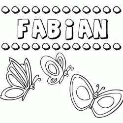 Fabián: dibujos de los nombres para colorear, pintar e imprimir