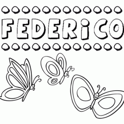 Federico: dibujos de los nombres para colorear, pintar e imprimir