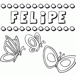 Felipe: dibujos de los nombres para colorear, pintar e imprimir