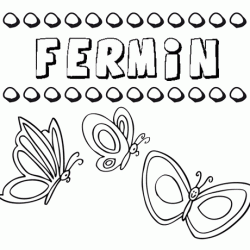 Fermín: dibujos de los nombres para colorear, pintar e imprimir