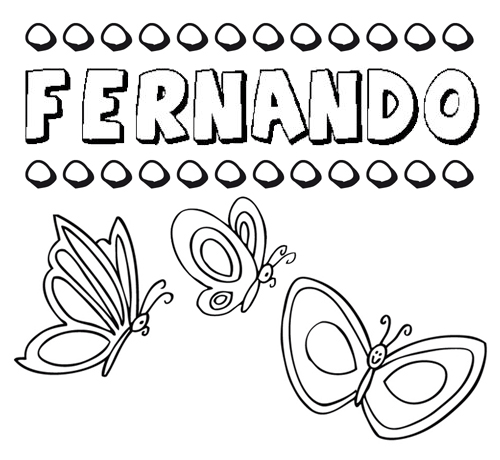 Fernando: dibujos de los nombres para colorear, pintar e imprimir