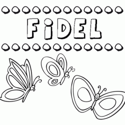 Fidel: dibujos de los nombres para colorear, pintar e imprimir