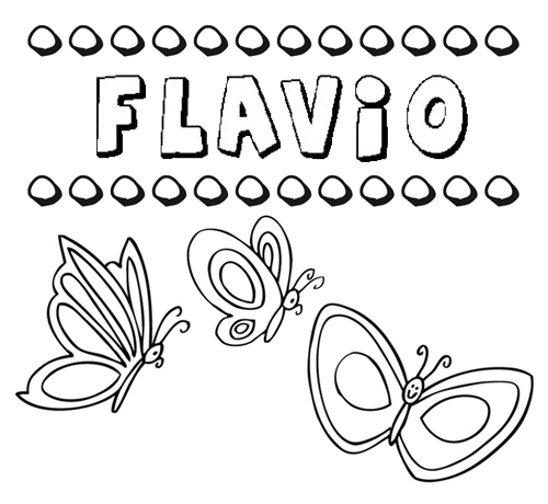 Flavio: dibujos de los nombres para colorear, pintar e imprimir