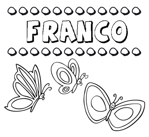 Franco: dibujos de los nombres para colorear, pintar e imprimir
