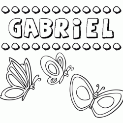 Gabriel: dibujos de los nombres para colorear, pintar e imprimir