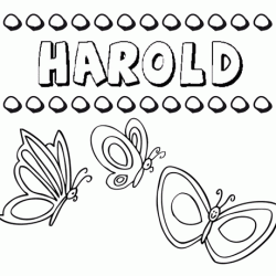 Harold: dibujos de los nombres para colorear, pintar e imprimir