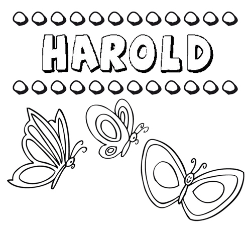 Harold: dibujos de los nombres para colorear, pintar e imprimir