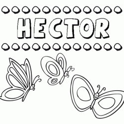 Héctor: dibujos de los nombres para colorear, pintar e imprimir
