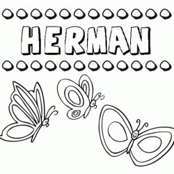 Hermán: dibujos de los nombres para colorear, pintar e imprimir