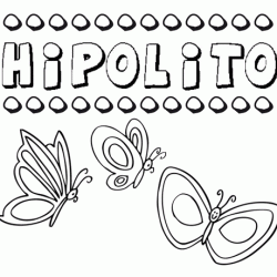 Hipólito: dibujos de los nombres para colorear, pintar e imprimir