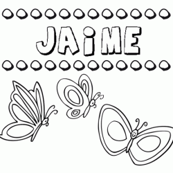 Jaime: dibujos de los nombres para colorear, pintar e imprimir