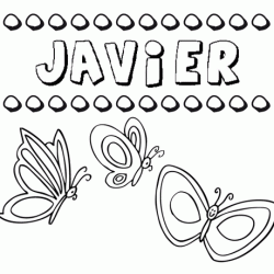 Javier: dibujos de los nombres para colorear, pintar e imprimir