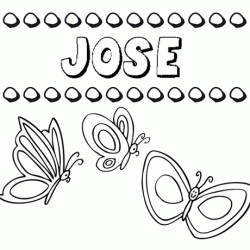 José: dibujos de los nombres para colorear, pintar e imprimir