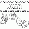 Juan: dibujos de los nombres para colorear, pintar e imprimir