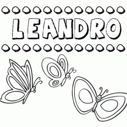 Leandro: dibujos de los nombres para colorear, pintar e imprimir