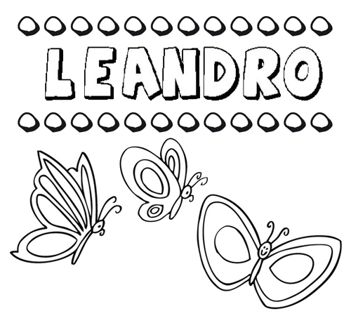 Leandro: dibujos de los nombres para colorear, pintar e imprimir