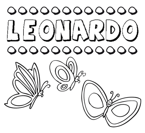 Leonardo: dibujos de los nombres para colorear, pintar e imprimir