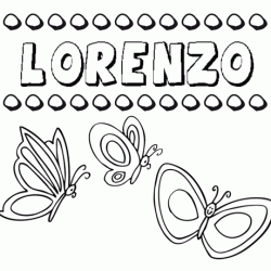 Lorenzo: dibujos de los nombres para colorear, pintar e imprimir