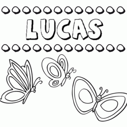 Lucas: dibujos de los nombres para colorear, pintar e imprimir
