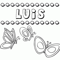 Luis: dibujos de los nombres para colorear, pintar e imprimir