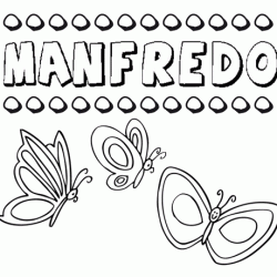Manfredo: dibujos de los nombres para colorear, pintar e imprimir