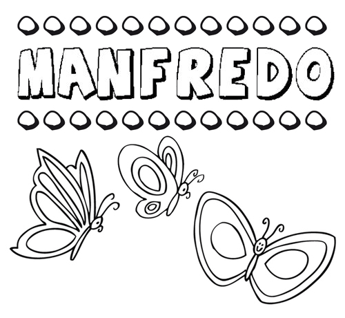 Manfredo: dibujos de los nombres para colorear, pintar e imprimir