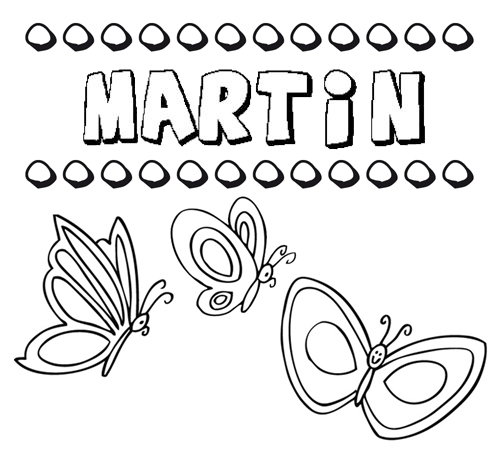 Martín: dibujos de los nombres para colorear, pintar e imprimir