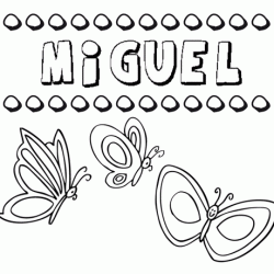 Miguel: dibujos de los nombres para colorear, pintar e imprimir
