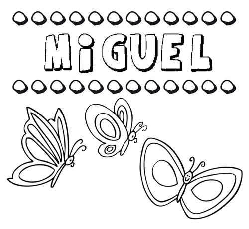 Miguel: dibujos de los nombres para colorear, pintar e imprimir