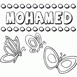 Mohamed: dibujos de los nombres para colorear, pintar e imprimir