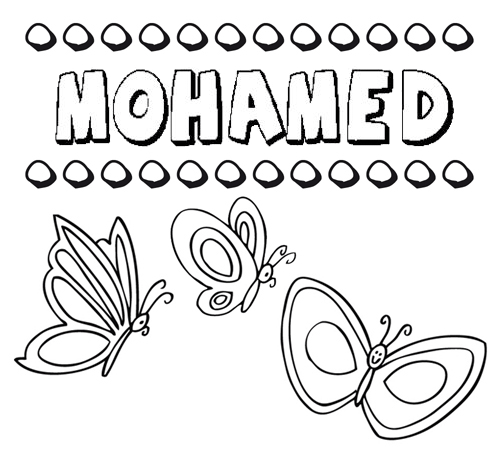 Mohamed: dibujos de los nombres para colorear, pintar e imprimir