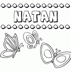 Natán: dibujos de los nombres para colorear, pintar e imprimir