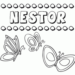 Néstor: dibujos de los nombres para colorear, pintar e imprimir